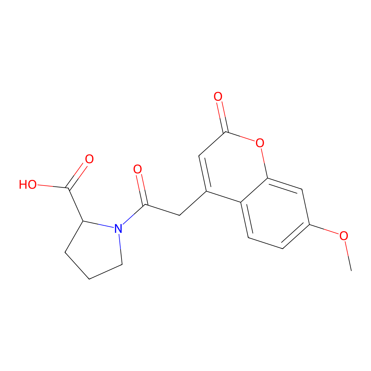 7-Methoxycoumarin-4-acetyl-L-proline molecular structure, CAS 359436-90-1