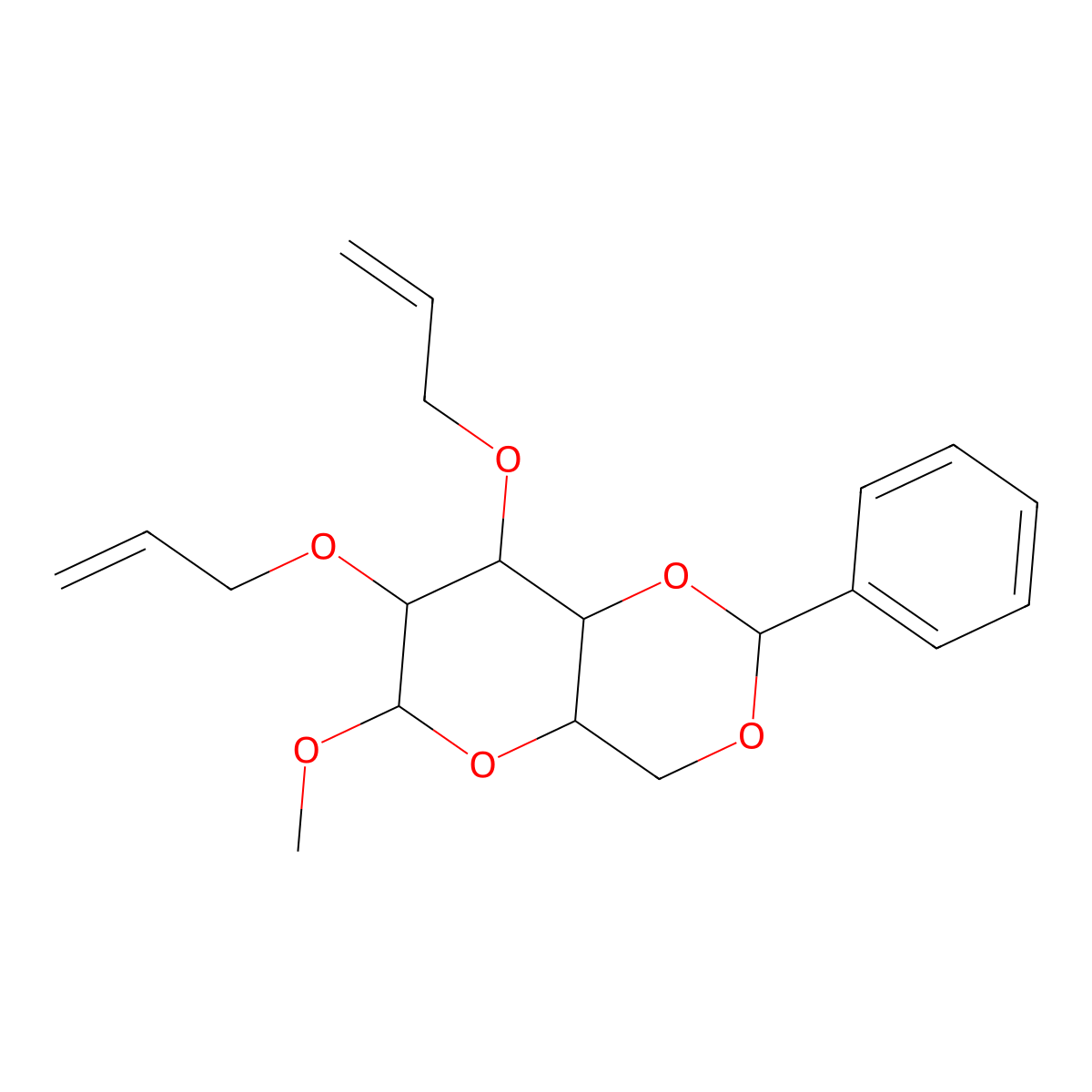 Methyl 2,3-O-diallyl-4,6-O-benzylidene-A-D-mannopyranoside molecular structure, CAS 359437-00-6