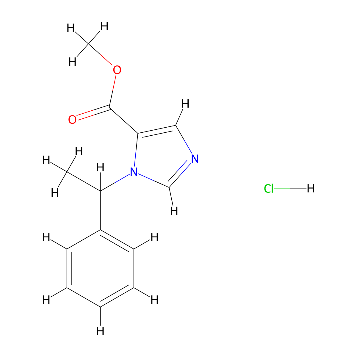 Methyl 3-(1-phenylethyl)imidazole-4-carboxylate;hydrochloride molecular structure, CAS 35944-74-2