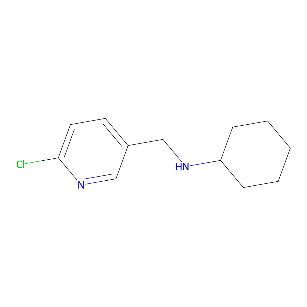 N-((6-chloropyridin-3-yl)methyl)cyclohexanamine molecular structure, CAS 359445-31-1