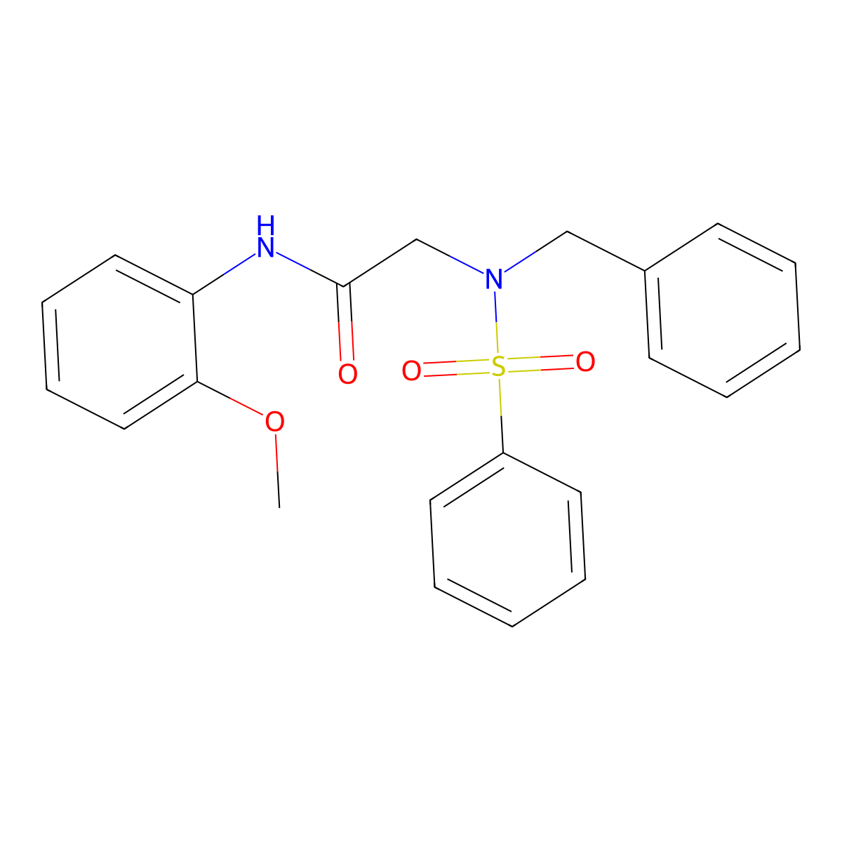 2-[benzenesulfonyl(benzyl)amino]-N-(2-methoxyphenyl)acetamide molecular structure, CAS 359445-83-3