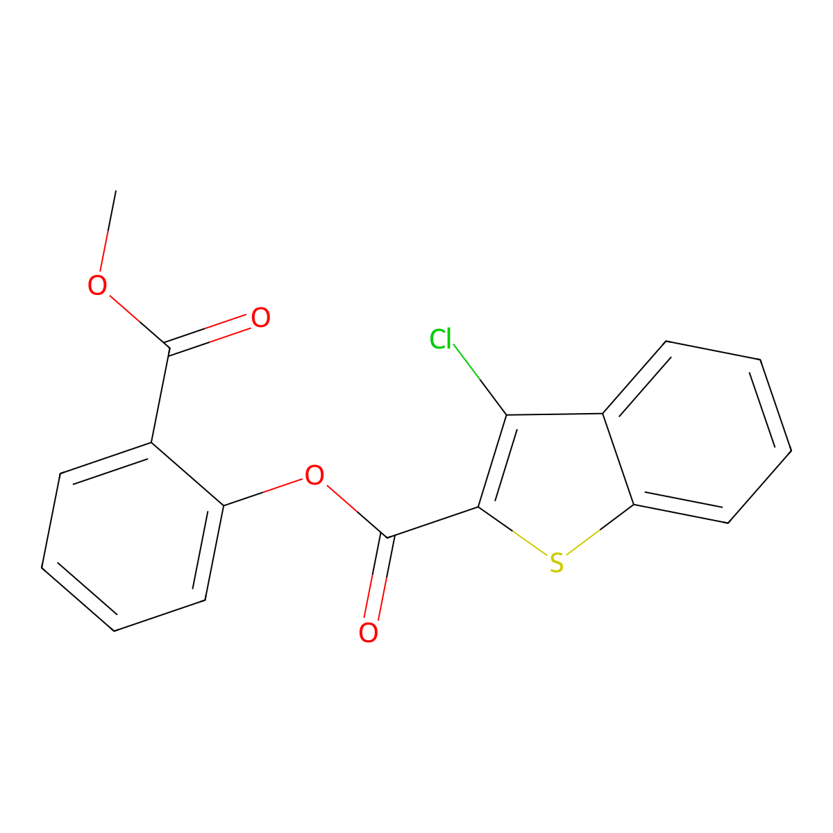 2-(Methoxycarbonyl)phenyl 3-chloro-1-benzothiophene-2-carboxylate molecular structure, CAS 359458-40-5