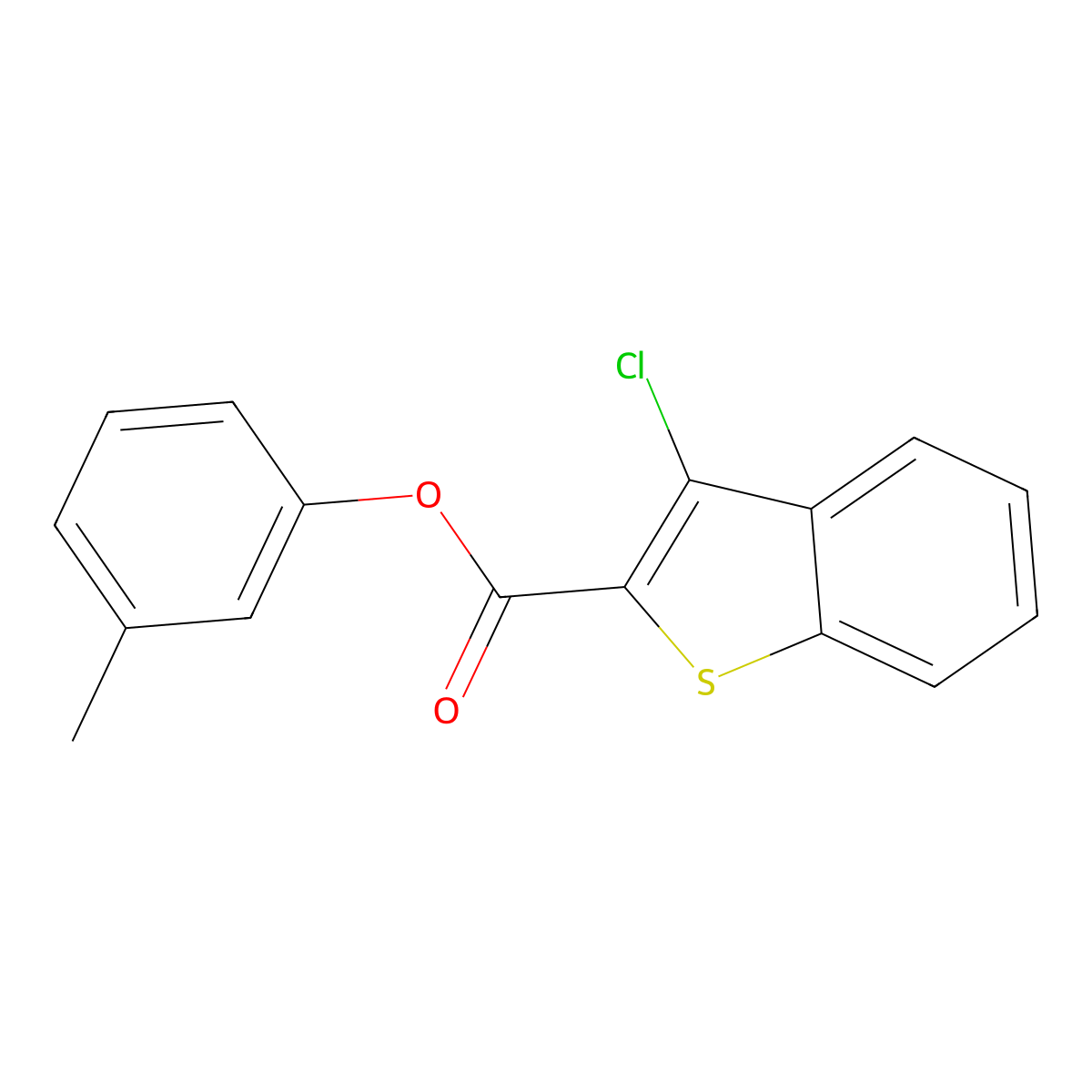 3-Methylphenyl 3-chloro-1-benzothiophene-2-carboxylate molecular structure, CAS 359458-44-9