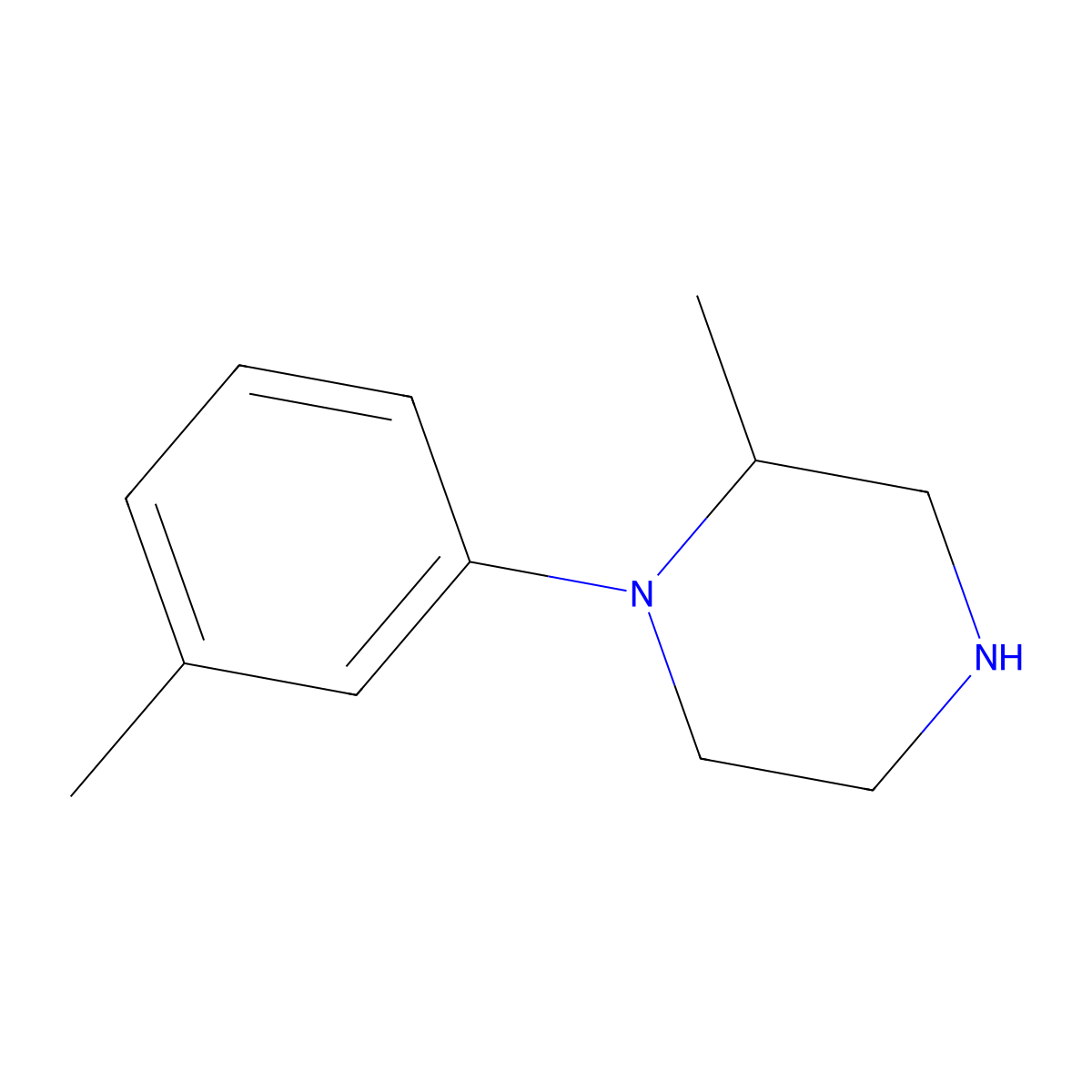 2-Methyl-1-(m-tolyl)piperazine molecular structure, CAS 35947-10-5