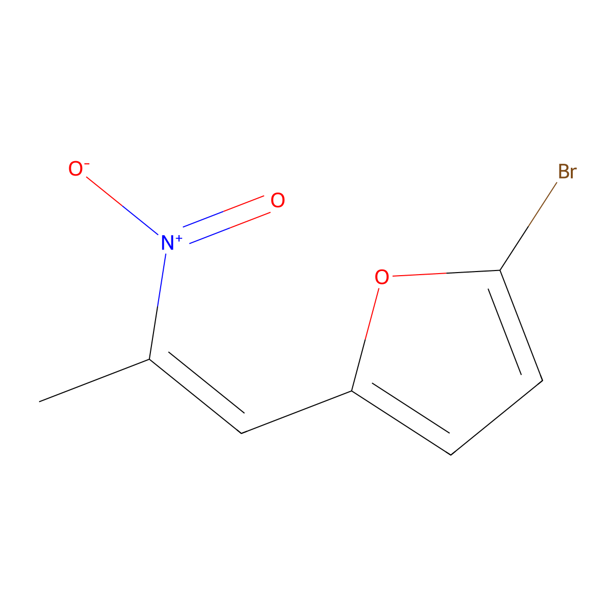 2-Bromo-5-(2-nitroprop-1-en-1-yl)furan molecular structure, CAS 35950-37-9