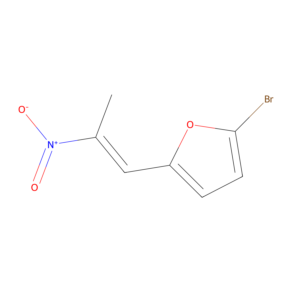 2-Bromo-5-(2-nitroprop-1-en-1-yl)furan molecular structure, CAS 35950-37-9