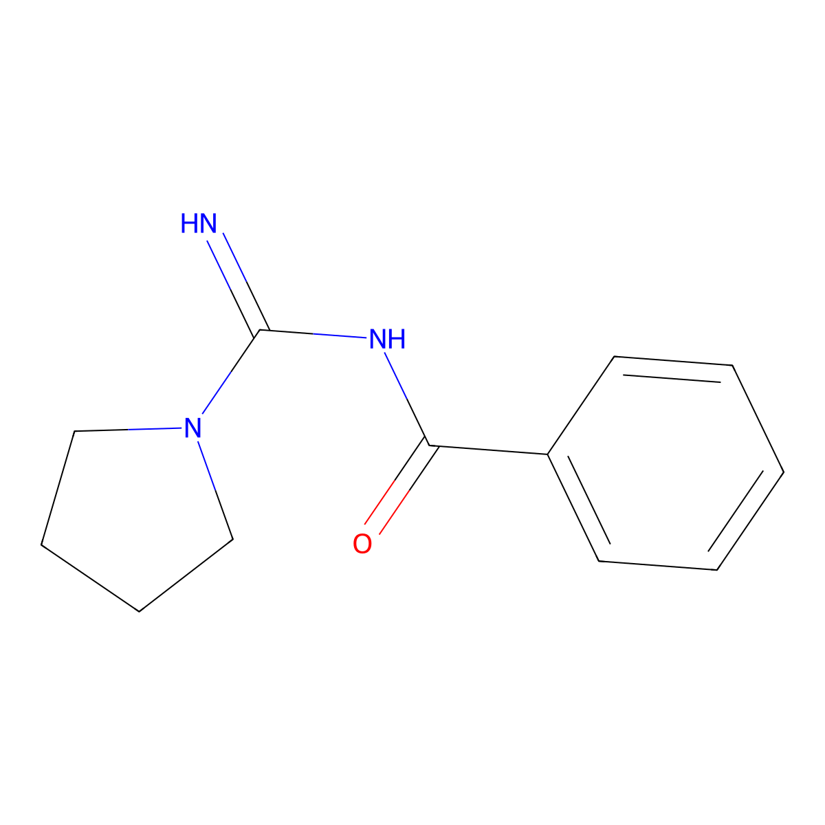 N-[imino(pyrrolidin-1-yl)methyl]benzamide molecular structure, CAS 35953-94-7
