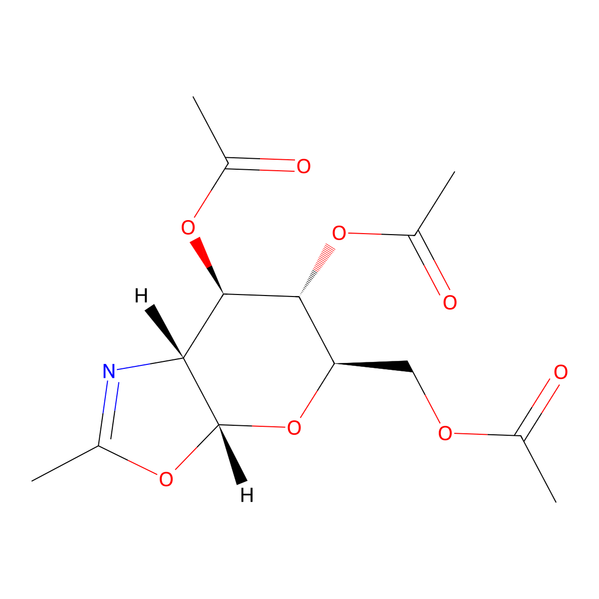 2-Methyl-(3,4,6-tri-O-acetyl-1,2-dideoxy-alpha-D-glucopyrano)-[2,1-D]-2-oxazoline molecular structure, CAS 35954-65-5