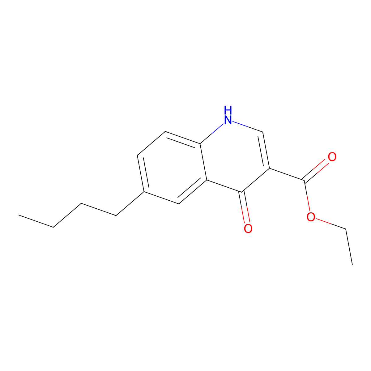 Ethyl 6-butyl-4-hydroxyquinoline-3-carboxylate molecular structure, CAS 35957-26-7