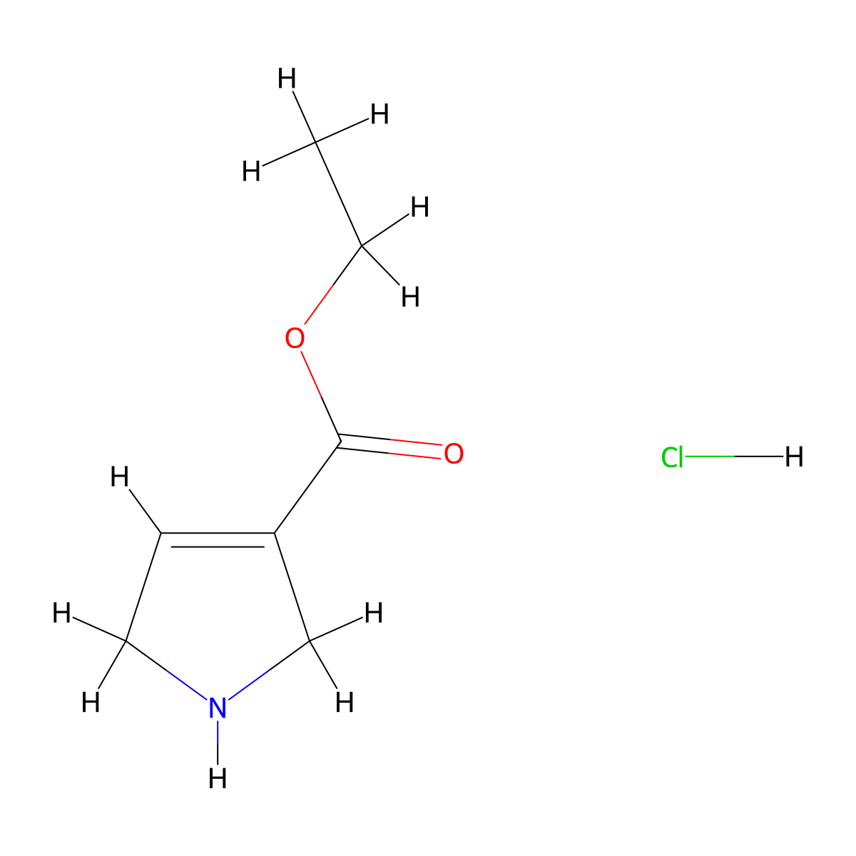 ethyl 2,5-dihydro-1H-pyrrole-3-carboxylate hydrochloride molecular structure, CAS 35957-74-5