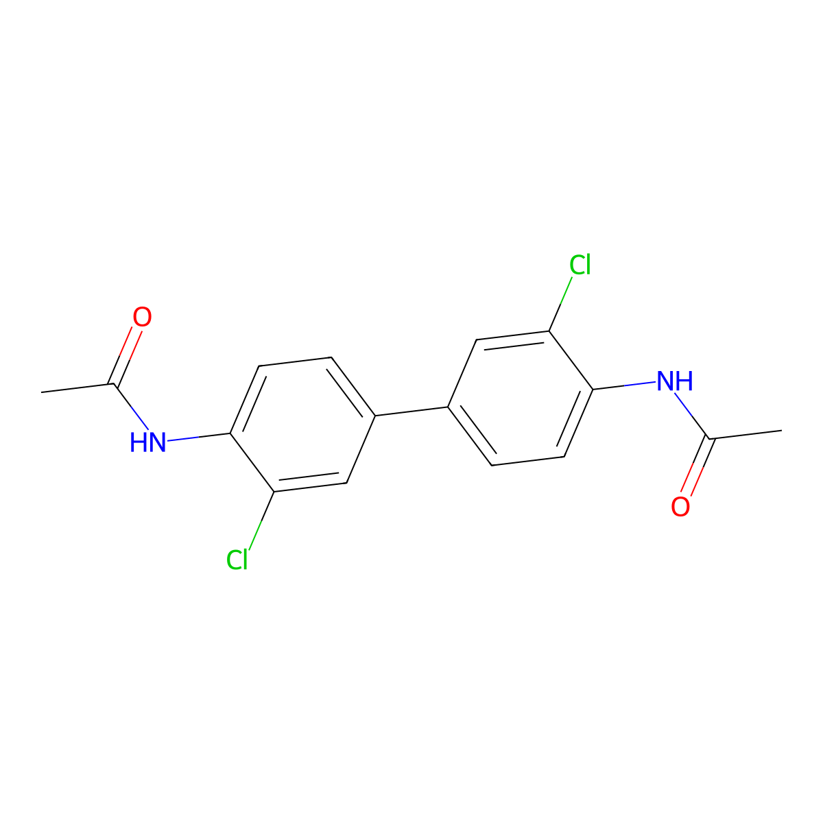 3,3'-Dichloro-N,N'-diacetylbenzidine molecular structure, CAS 35958-51-1