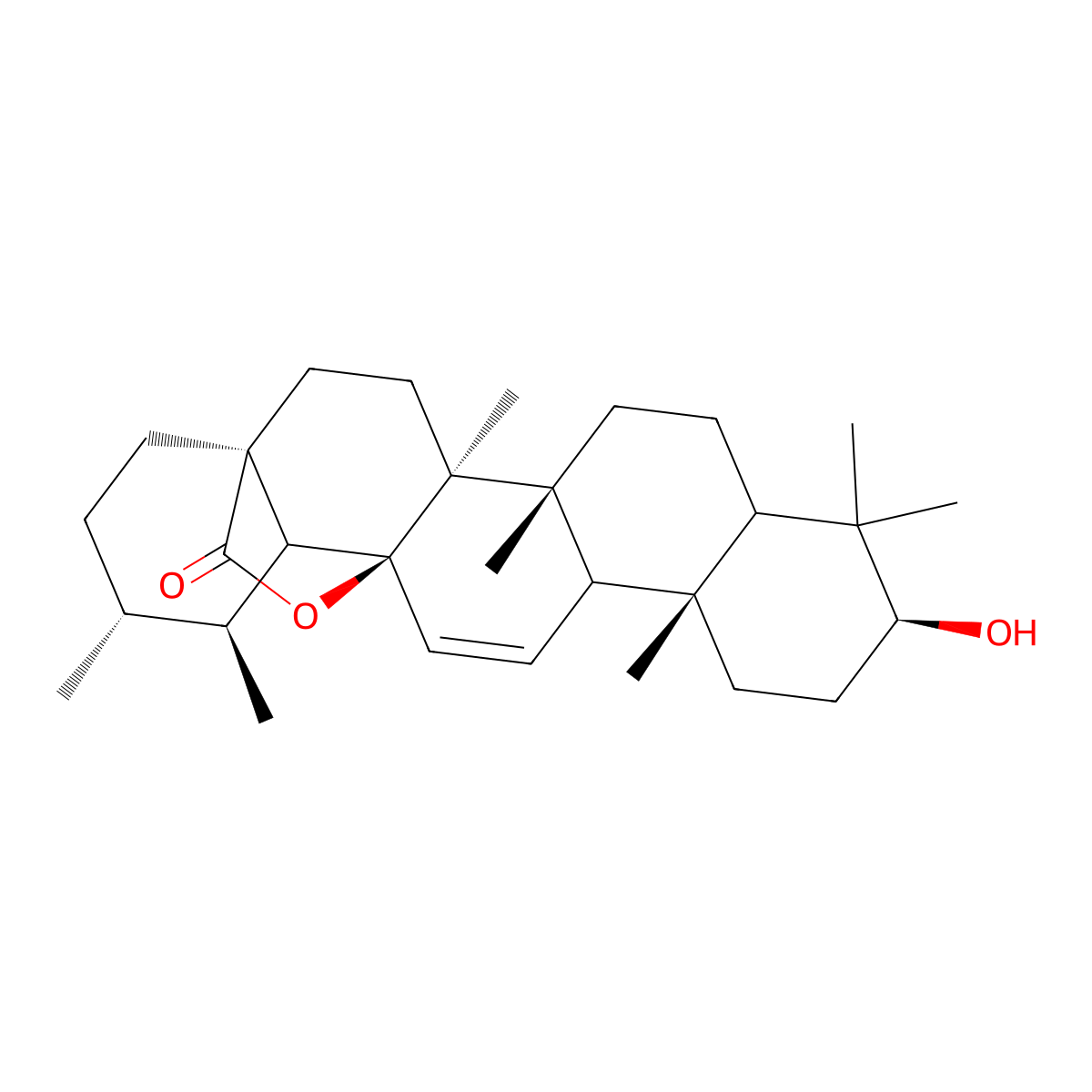 3-Hydroxy-11-ursen-28,13-olide molecular structure, CAS 35959-05-8