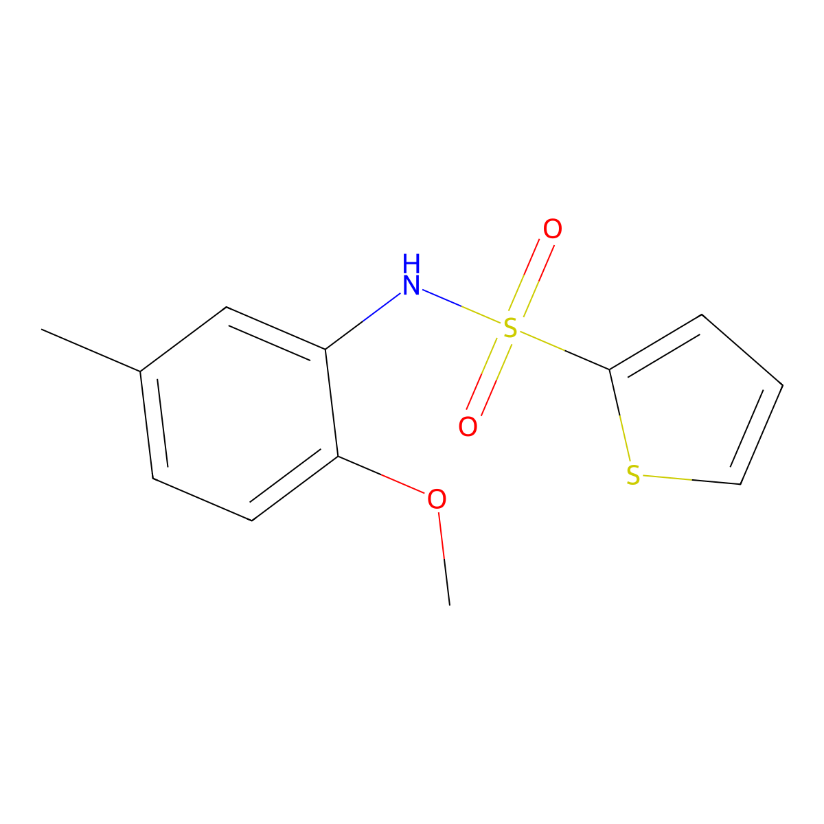 N-(2-methoxy-5-methylphenyl)thiophene-2-sulfonamide molecular structure, CAS 359591-69-8