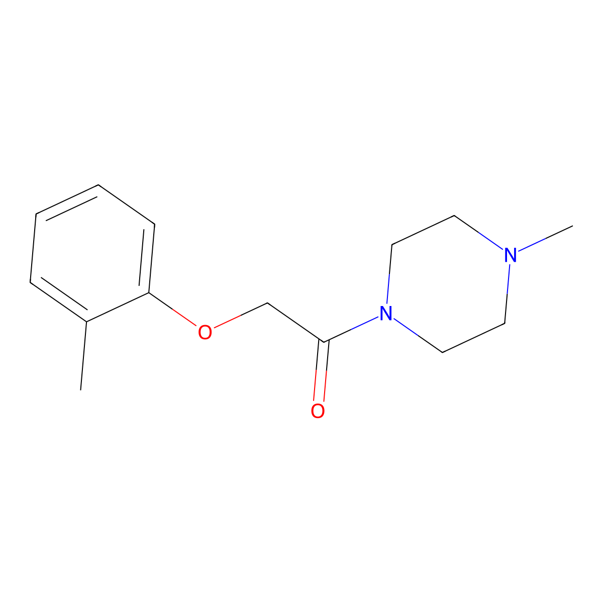1-Methyl-4-[(2-methylphenoxy)acetyl]piperazine molecular structure, CAS 359593-88-7