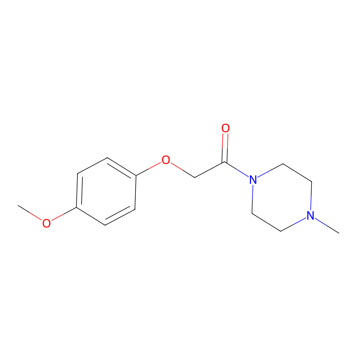 2-(4-Methoxyphenoxy)-1-(4-methylpiperazin-1-yl)ethanone molecular structure, CAS 359595-58-7