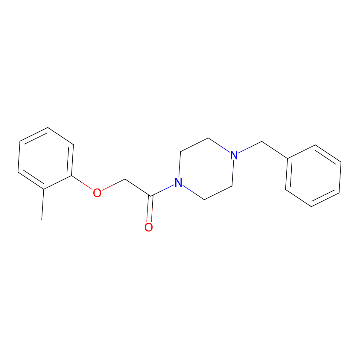 1-(4-Benzylpiperazin-1-yl)-2-(2-methylphenoxy)ethanone molecular structure, CAS 359600-42-3