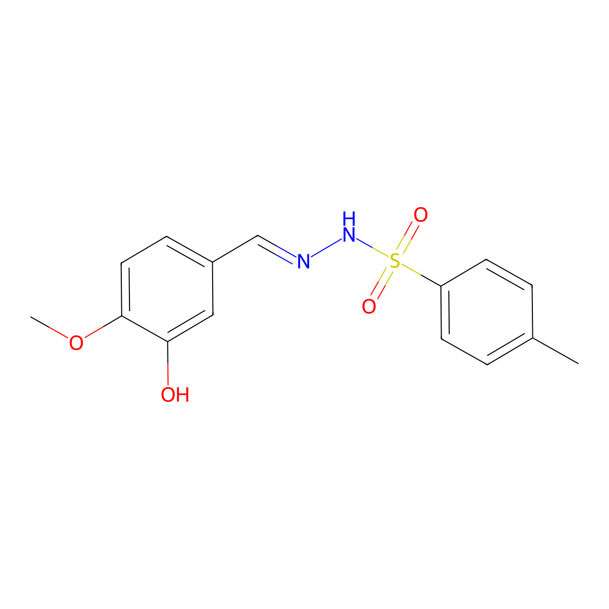 N'-[(E)-(3-hydroxy-4-methoxyphenyl)methylidene]-4-methylbenzenesulfonohydrazide molecular structure, CAS 359618-33-0