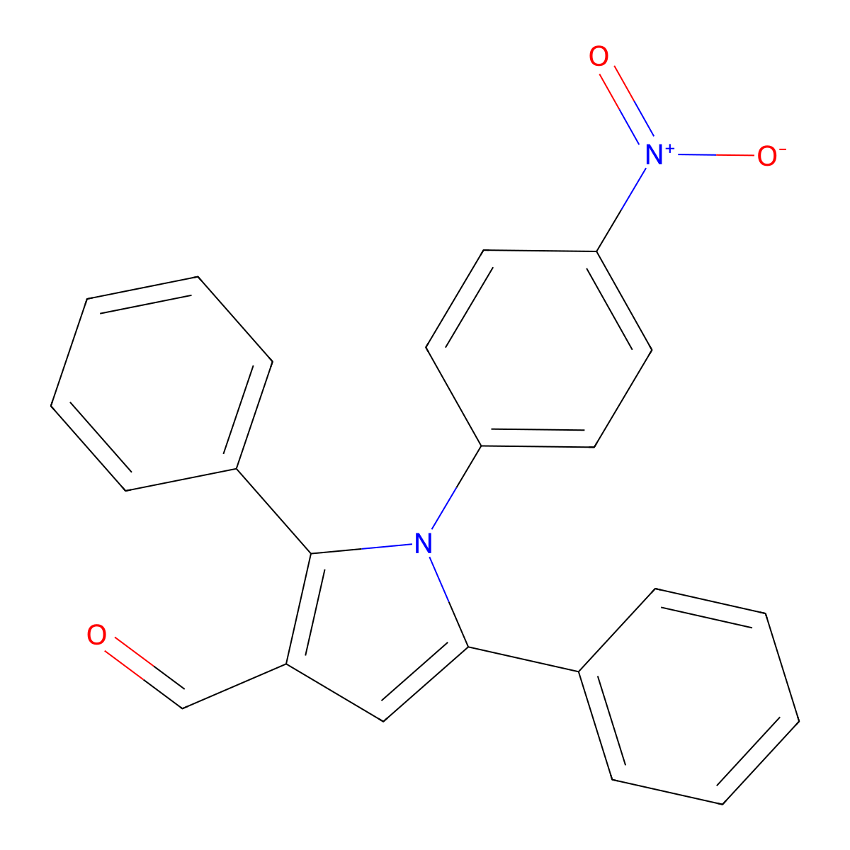 1-(4-nitrophenyl)-2,5-diphenyl-1H-pyrrole-3-carbaldehyde molecular structure, CAS 359623-74-8