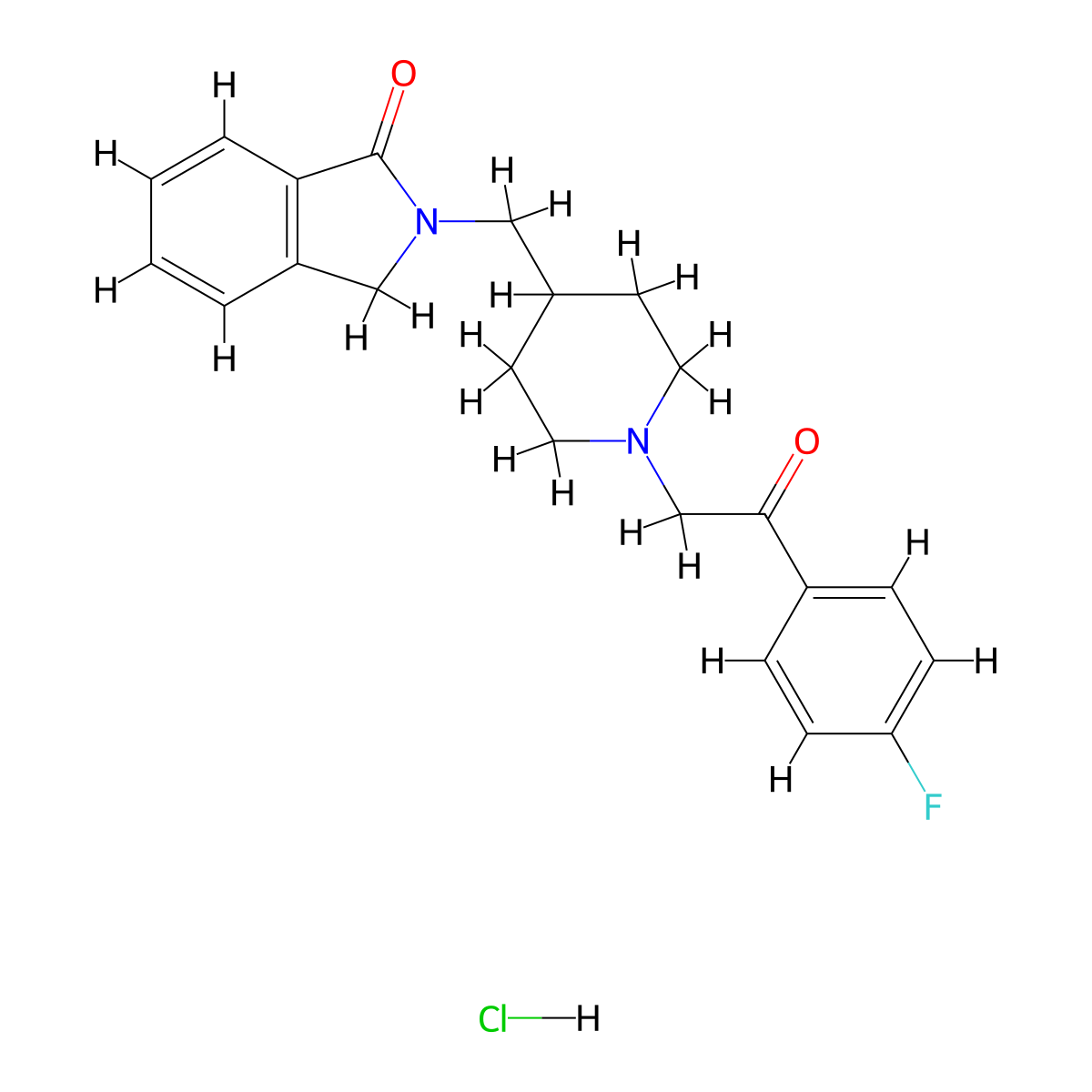 roluperidone hydrochloride anhydrous molecular structure, CAS 359625-80-2