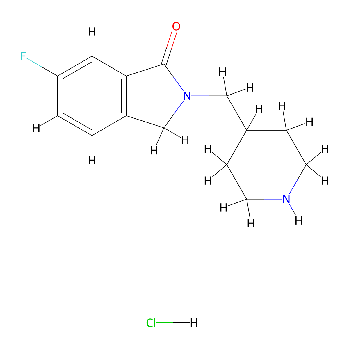 6-Fluoro-2-(piperidin-4-ylmethyl)isoindolin-1-one hydrochloride molecular structure, CAS 359629-35-9