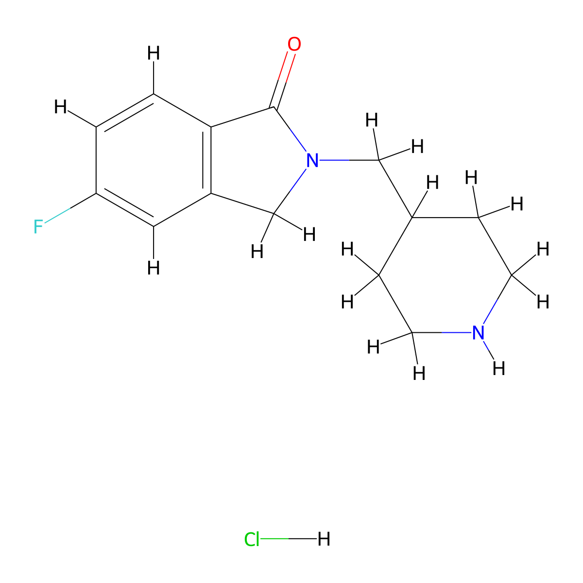 5-Fluoro-2-(piperidin-4-ylmethyl)isoindolin-1-one hydrochloride molecular structure, CAS 359629-72-4
