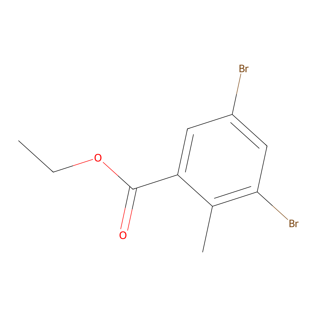 Ethyl 3,5-dibromo-2-methylbenzoate molecular structure, CAS 359629-92-8