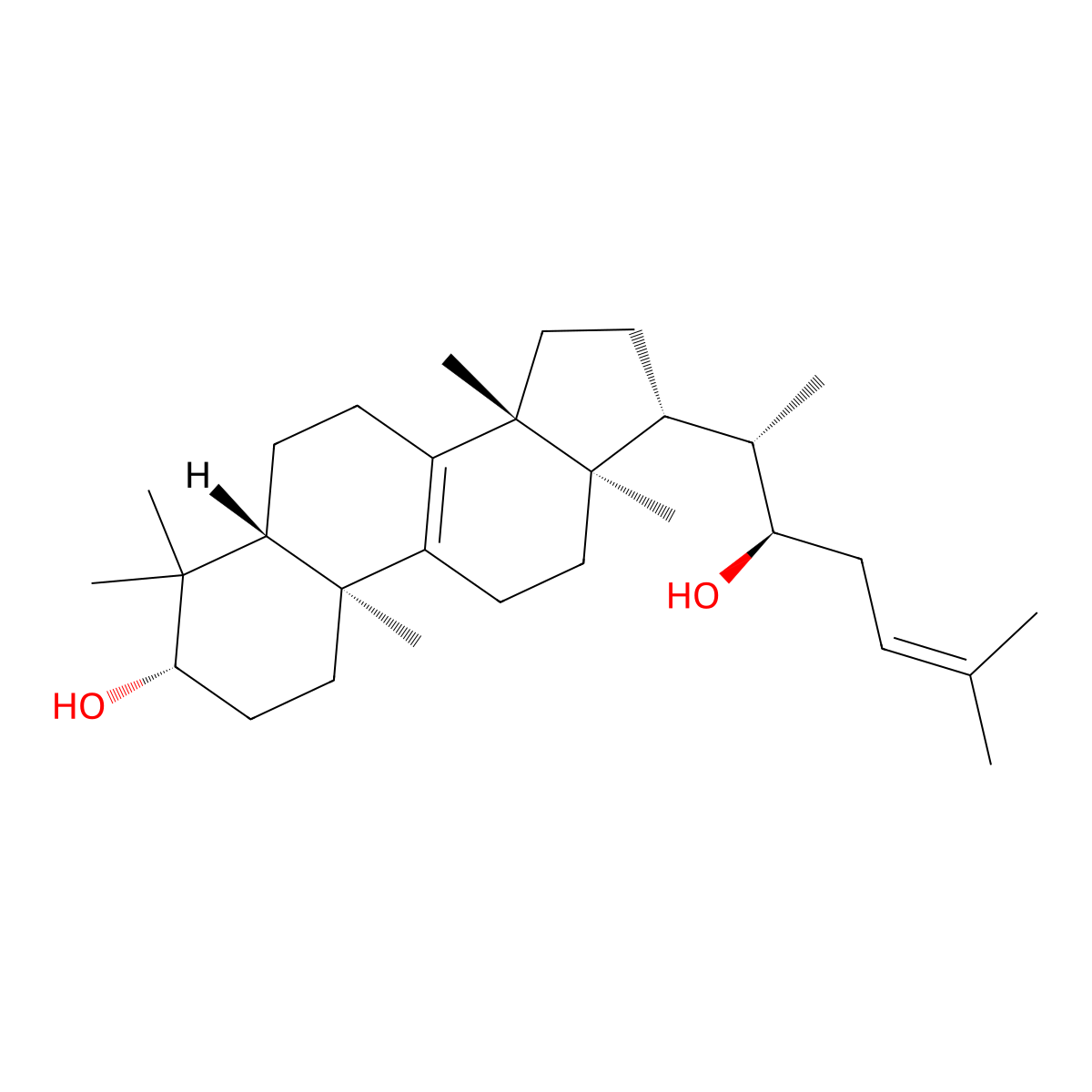 Inotodiol molecular structure, CAS 35963-37-2