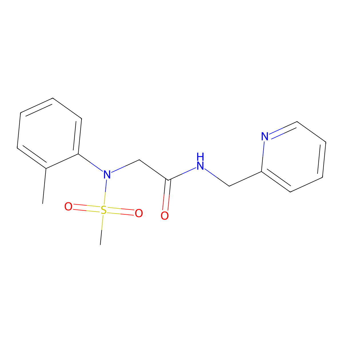 2-(2-methyl-N-methylsulfonylanilino)-N-(pyridin-2-ylmethyl)acetamide molecular structure, CAS 359639-96-6