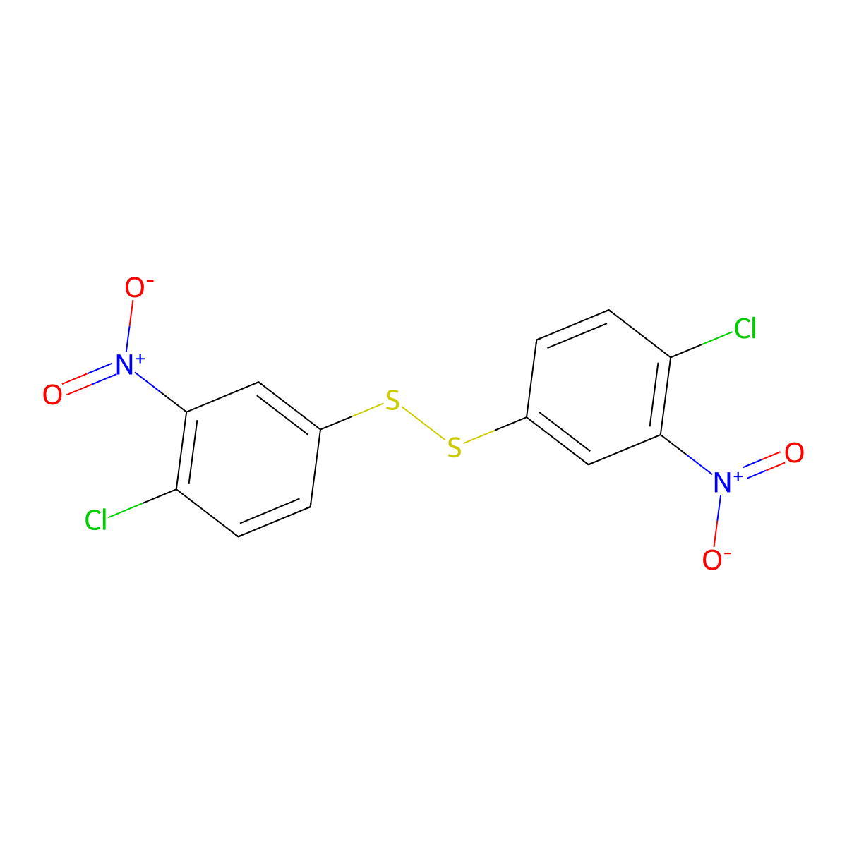 Bis(4-chloro-3-nitrophenyl) disulphide molecular structure, CAS 35964-48-8