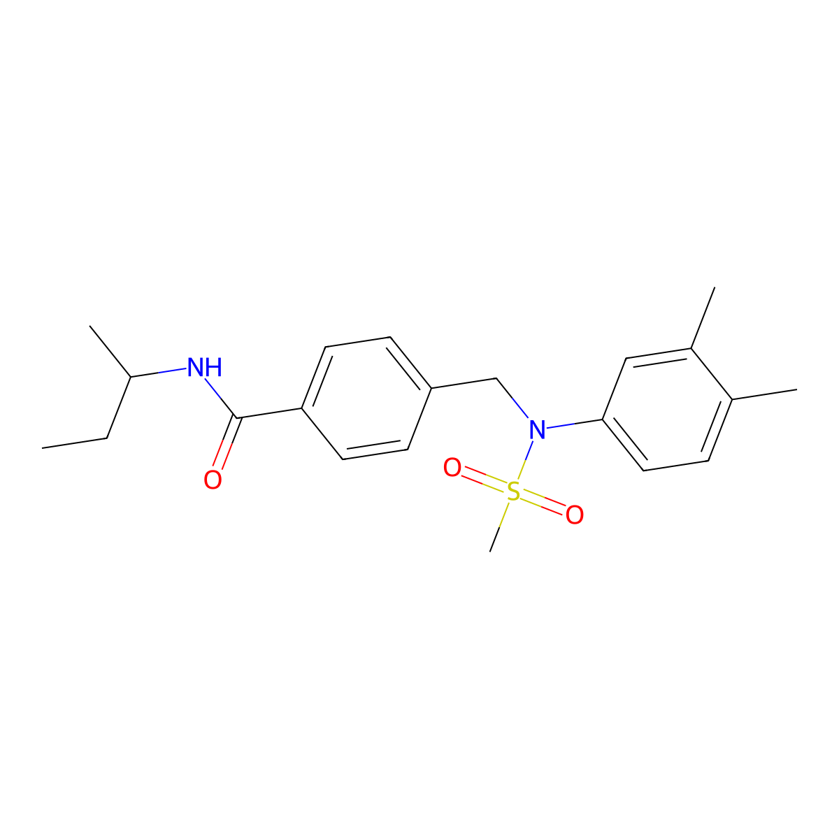 N-butan-2-yl-4-[(3,4-dimethyl-N-methylsulfonylanilino)methyl]benzamide molecular structure, CAS 359640-13-4