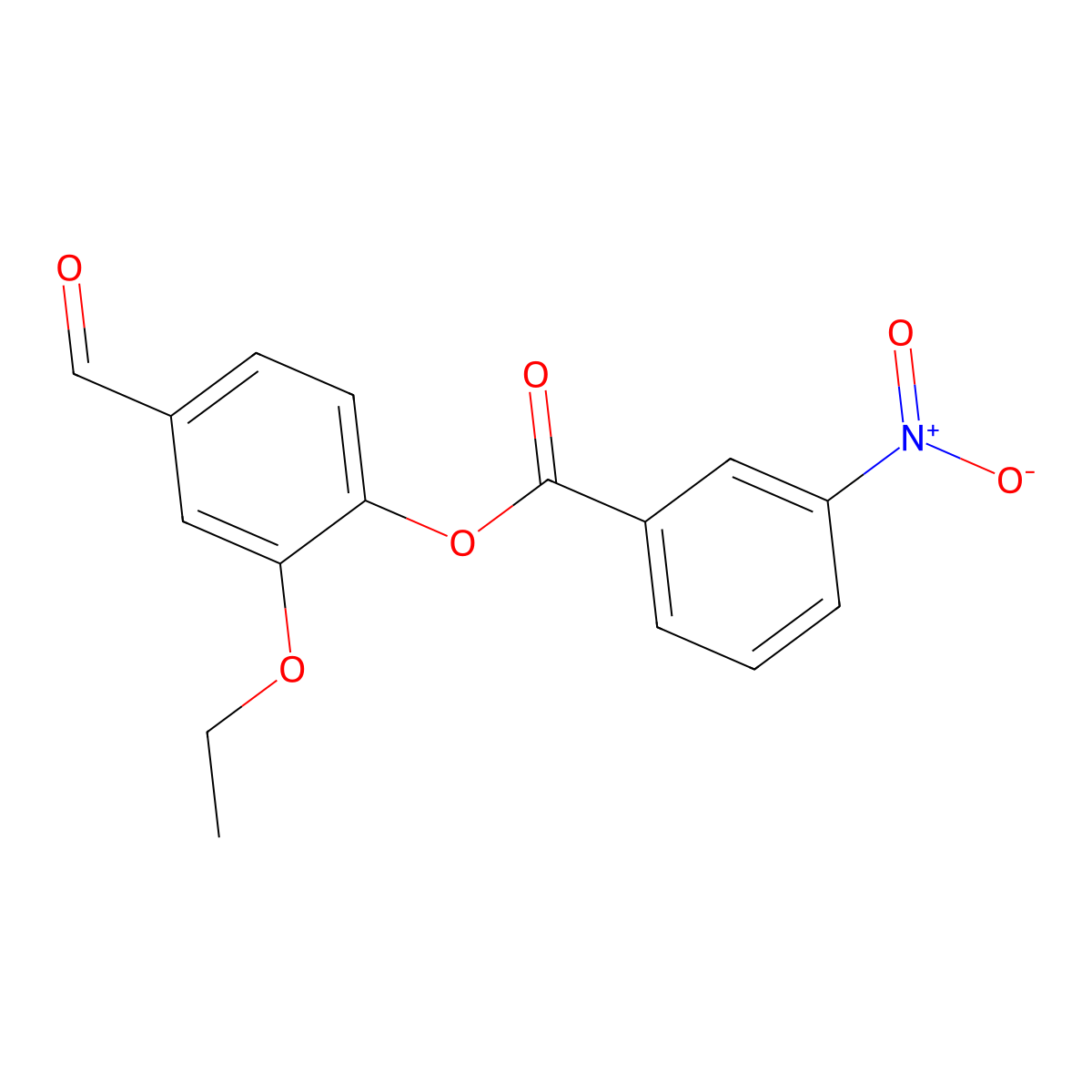 2-Ethoxy-4-formylphenyl 3-nitrobenzoate molecular structure, CAS 359644-61-4