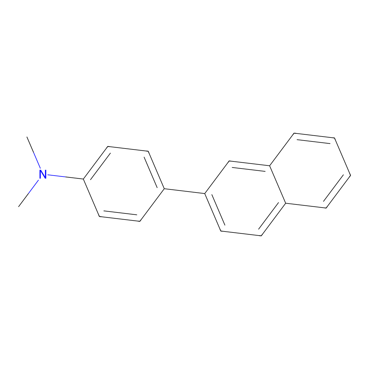 Benzenamine,N,N-dimethyl-4-(2-naphthalenyl)- molecular structure, CAS 359653-43-3