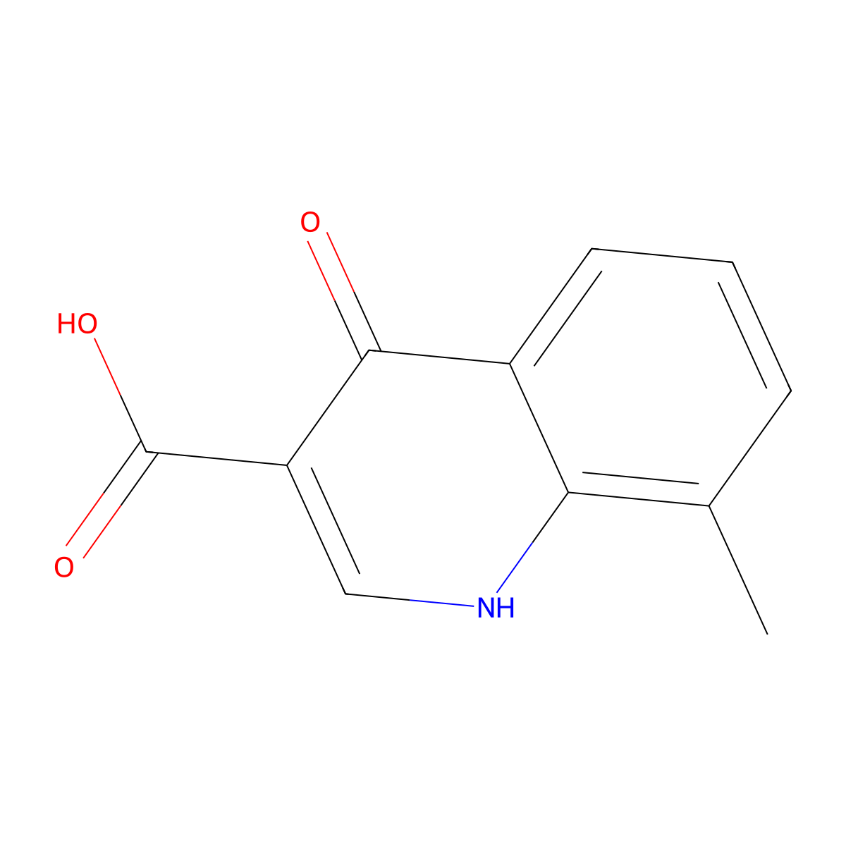 4-Hydroxy-8-methylquinoline-3-carboxylic acid molecular structure, CAS 35966-17-7