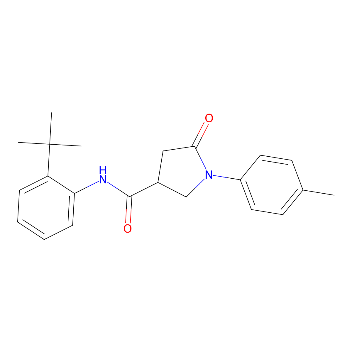 N-(2-tert-butylphenyl)-1-(4-methylphenyl)-5-oxopyrrolidine-3-carboxamide molecular structure, CAS 359686-29-6