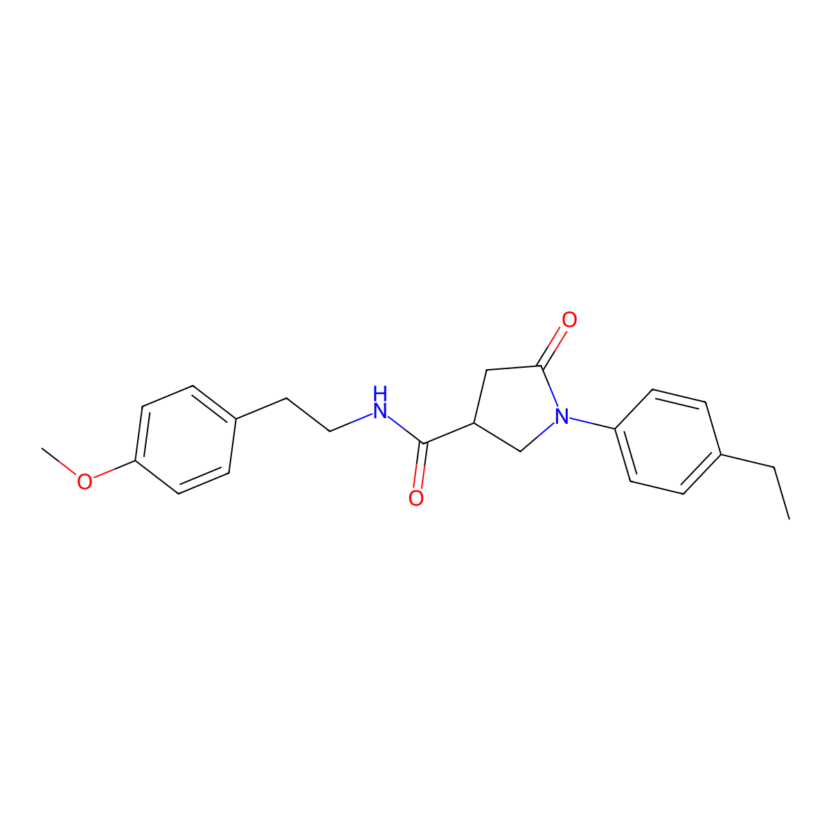 1-(4-ethylphenyl)-N-[2-(4-methoxyphenyl)ethyl]-5-oxopyrrolidine-3-carboxamide molecular structure, CAS 359686-44-5