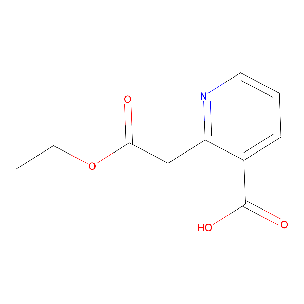 2-(2-Ethoxy-2-oxoethyl)pyridine-3-carboxylic acid molecular structure, CAS 35969-51-8