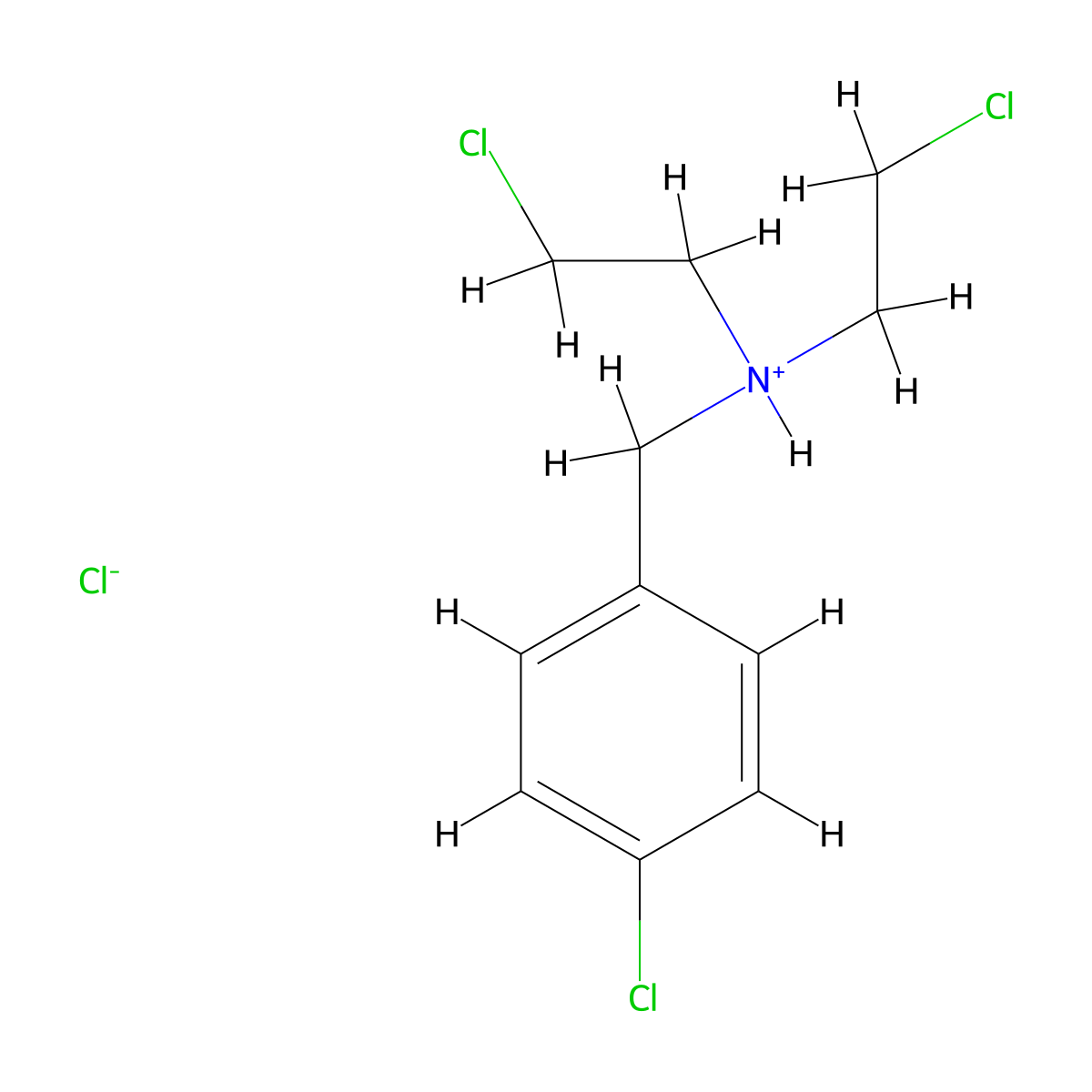 Benzylamine, p-chloro-N,N-bis(2-chloroethyl)-, hydrochloride molecular structure, CAS 3597-20-4