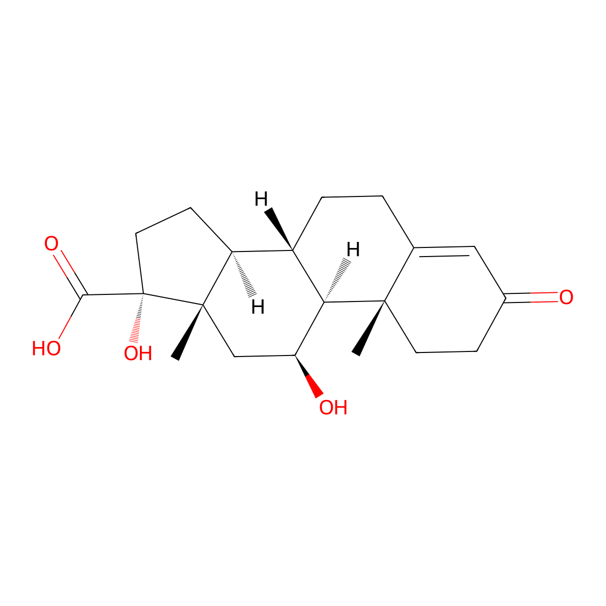 Cortienic acid molecular structure, CAS 3597-45-3