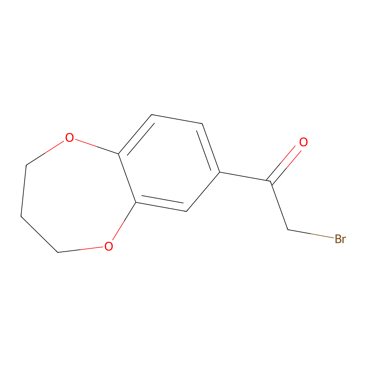 2-Bromo-1-(3,4-dihydro-2H-1,5-benzodioxepin-7-yl)ethan-1-one molecular structure, CAS 35970-34-4