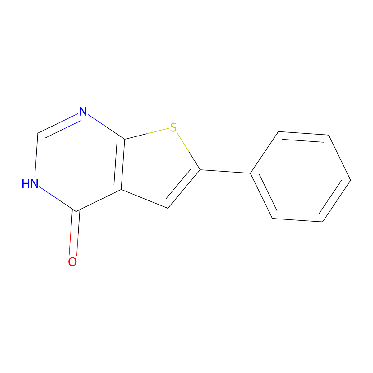 6-phenyl-3H,4H-thieno[2,3-d]pyrimidin-4-one molecular structure, CAS 35970-78-6