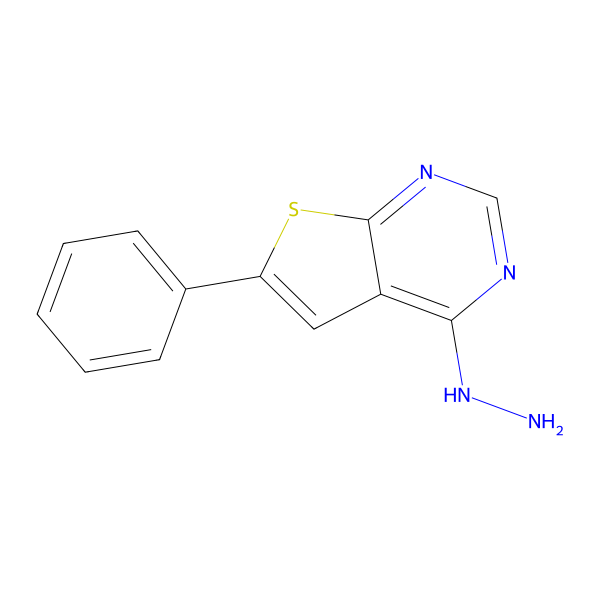 4-Hydrazinyl-6-phenylthieno[2,3-d]pyrimidine molecular structure, CAS 35970-80-0