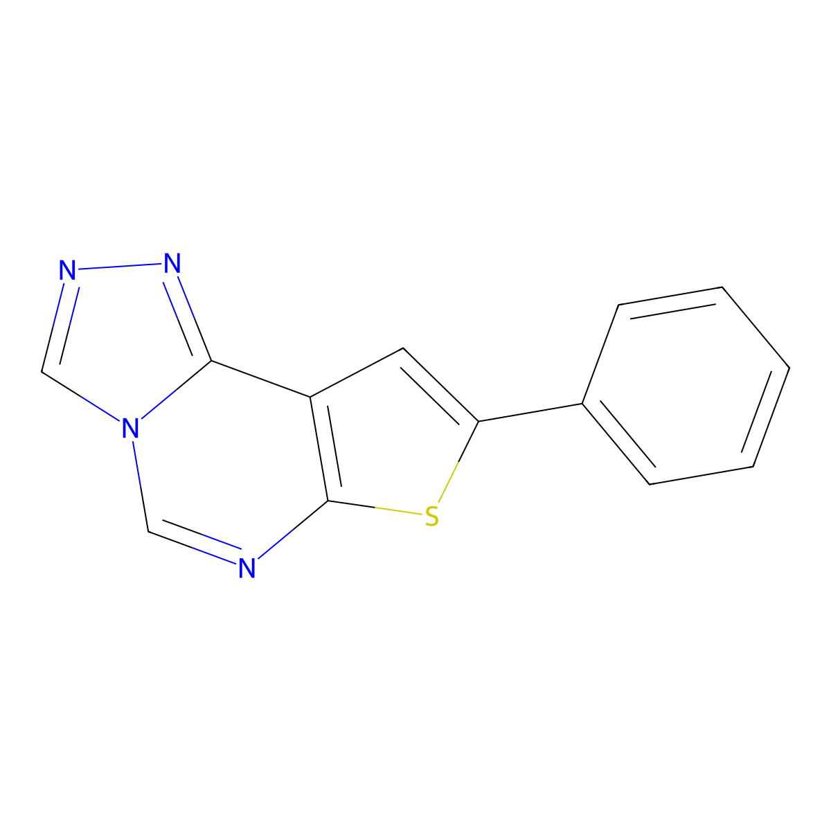 8-Phenylthieno[3,2-e][1,2,4]triazolo[4,3-c]pyrimidine molecular structure, CAS 35970-81-1