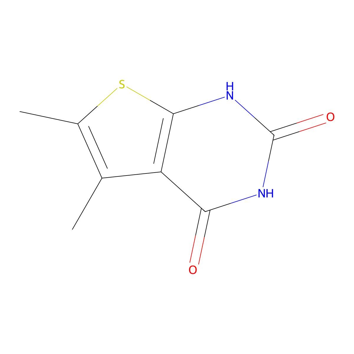 5,6-dimethylthieno[2,3-d]pyrimidine-2,4(1H,3H)-dione molecular structure, CAS 35970-82-2