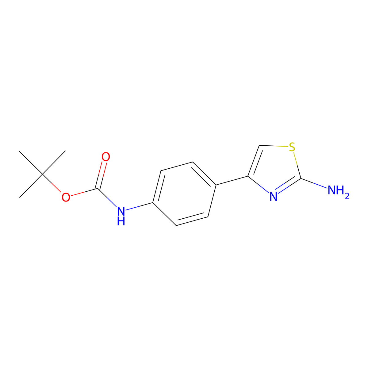 tert-butyl N-[4-(2-amino-1,3-thiazol-4-yl)phenyl]carbamate molecular structure, CAS 359714-00-4