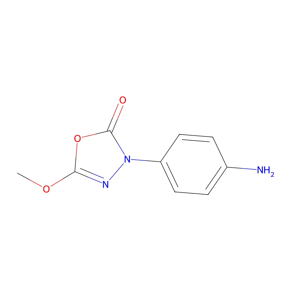 3-(4-Aminophenyl)-5-methoxy-1,3,4-oxadiazol-2(3H)-one molecular structure, CAS 359714-40-2