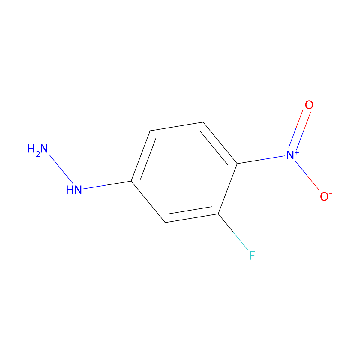 (3-Fluoro-4-nitrophenyl)hydrazine molecular structure, CAS 359714-68-4