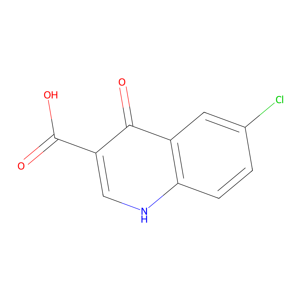 6-Chloro-4-hydroxyquinoline-3-carboxylic acid molecular structure, CAS 35973-14-9