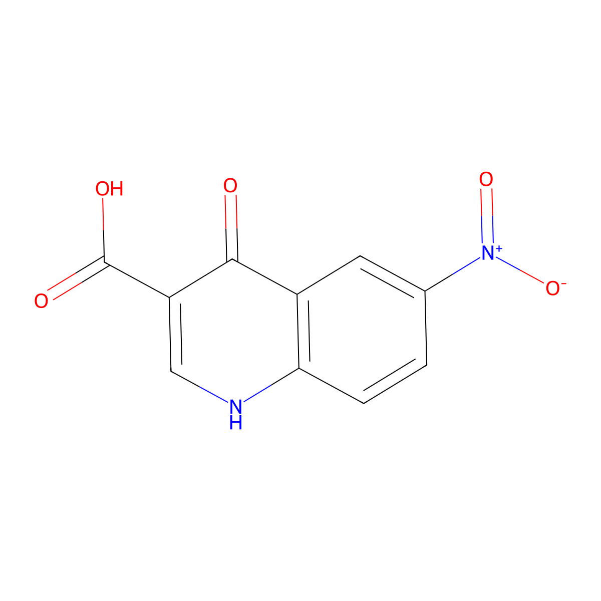 3-Quinolinecarboxylic acid, 4-hydroxy-6-nitro- molecular structure, CAS 35973-24-1