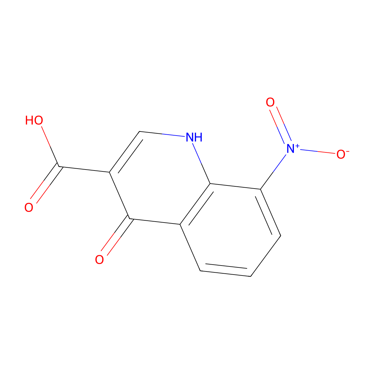 4-Hydroxy-8-nitroquinoline-3-carboxylic acid molecular structure, CAS 35973-25-2