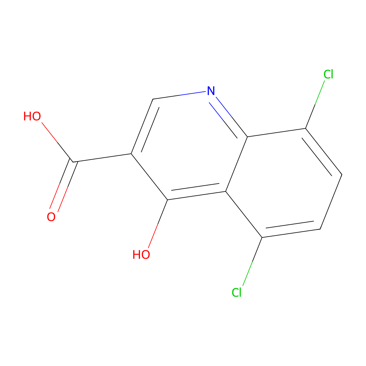 5,8-Dichloro-4-hydroxyquinoline-3-carboxylic acid molecular structure, CAS 35973-26-3